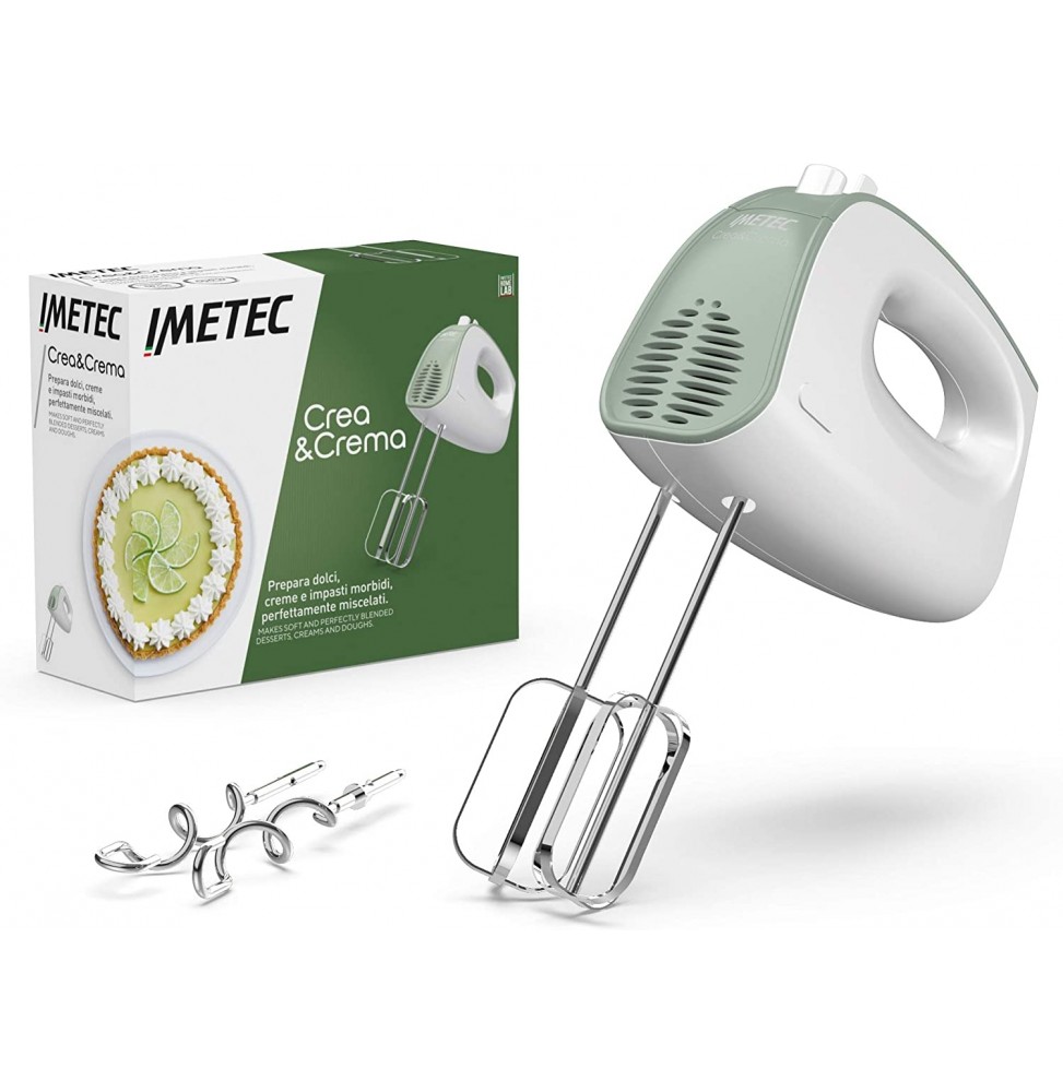 Sbattitore elettrico Imetec Mixer 500 Watt Bianco e Verde 7485 Crea&Crema
