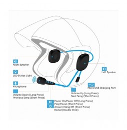 Majestic bmh004bt cuffie bluetooth per casco da motocicletta