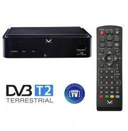 New Majestic DEC-664HD Decoder Digitale Terrestre DVB-T2 Scart HDMI Nero