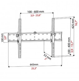 Bravo Supporto TV Inclinabile 75" VESA 60x40 Max Carico 40Kg Nero