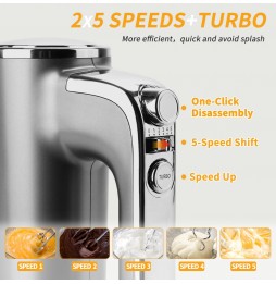 Aigostar Sbattitore Elettrico 400W | 5 Velocità + Turbo | Doppio Set Fruste