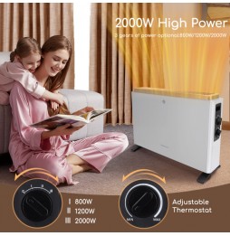 Aigostar Rylee stufa Termoconvettore elettrico 3 livelli calore regolabili funzione antigelo 2000W