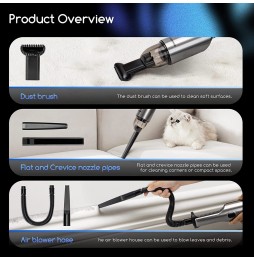 Aigostar Harolds Aspirapolvere portatile per auto con ricaricabile USB e filtro HEPA