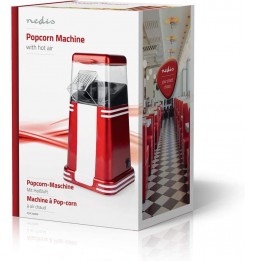 Nedis Macchina PopCorn Party Time Rosso ad aria calda senza olio 1200 Watt