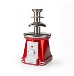 Nedis Fontana Di Cioccolato Party 90w 3 Livelli Lavabile Acciaio Inox Rossa