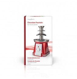 Nedis Fontana Di Cioccolato Party 90w 3 Livelli Lavabile Acciaio Inox Rossa