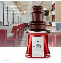 Nedis Fontana Di Cioccolato Party 90w 3 Livelli Lavabile Acciaio Inox Rossa