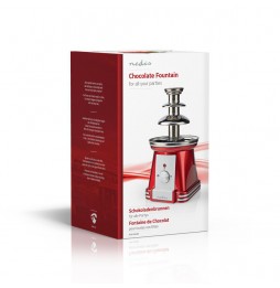 Nedis Fontana Di Cioccolato Party 90w 3 Livelli Lavabile Acciaio Inox Rossa