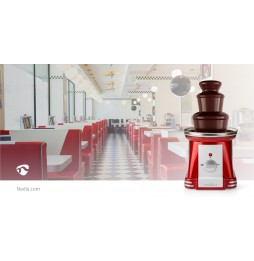 Nedis Fontana Di Cioccolato Party 90w 3 Livelli Lavabile Acciaio Inox Rossa