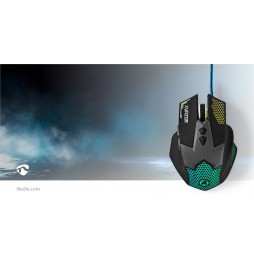 Nedis Mouse Gaming Cablato 7 Tasti LED Ottico 2400 DPI Nero 1.5M