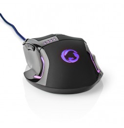 Nedis Mouse Gaming Cablato 8 Tasti Programmabili LED 4000 DPI Nero
