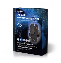 Nedis Mouse Gaming Cablato 8 Tasti Programmabili LED 4000 DPI Nero