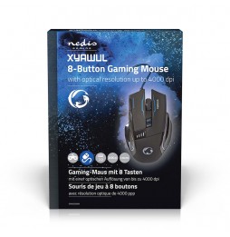 Nedis Mouse Gaming Cablato 8 Tasti Programmabili LED 4000 DPI Nero