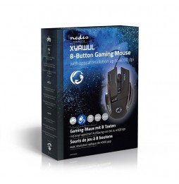 Nedis Mouse Gaming Cablato 8 Tasti Programmabili LED 4000 DPI Nero