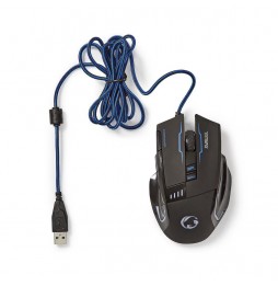 Nedis Mouse Gaming Cablato 8 Tasti Programmabili LED 4000 DPI Nero