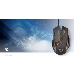 Nedis Mouse Gaming Cablato 8 Tasti Programmabili LED 4000 DPI Nero