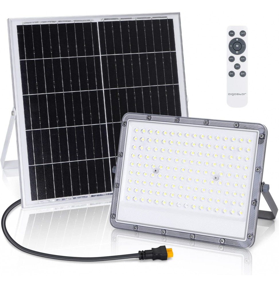 Aigostar Faro LED Solare 200W 2000lm IP65 Luce Fredda 20000mAh