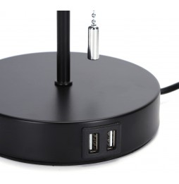 Aigostar Lampada da tavolo comodino moderna in metallo e tessuto ricarica smartphone USB
