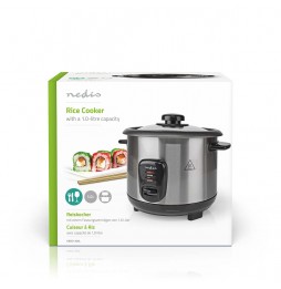Nedis Cuoci Riso Acciaio Inox Satinato 1 Litro 400 Watt Antiaderente Estraibile