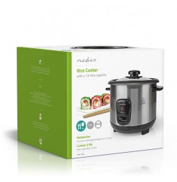 Nedis Cuoci Riso Acciaio Inox Satinato 1 Litro 400 Watt Antiaderente Estraibile