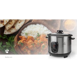 Nedis Cuoci Riso Acciaio Inox Satinato 1 Litro 400 Watt Antiaderente Estraibile
