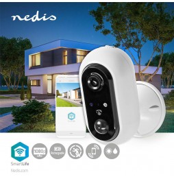Nedis Telecamera Smart IP videosorveglianza WIFII Solare IP65 Visione Notturna e Sensore di Movimento