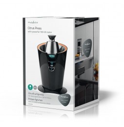 Nedis Spremiagrumi Elettrico a Leva 160W Nero Opaco 2 Coni Funzione Antigoccia