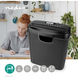 Nedis Distruggi Documenti A4 e Carte di credito Ufficio fino a 6 fogli 10 Litri