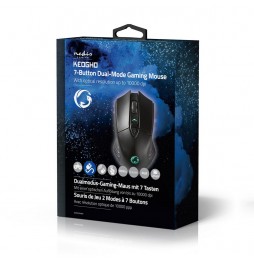 Nedis Mouse Gaming Wireless e Cablato RGB 7 Tasti 10000 DPI Ricaricabile