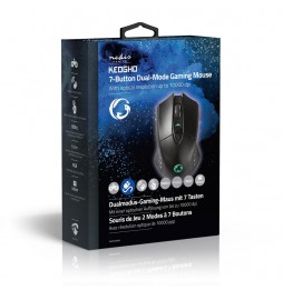 Nedis Mouse Gaming Wireless e Cablato RGB 7 Tasti 10000 DPI Ricaricabile