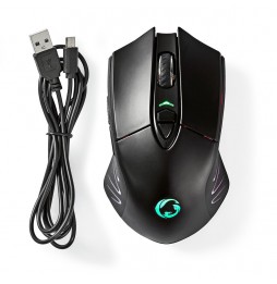 Nedis Mouse Gaming Wireless e Cablato RGB 7 Tasti 10000 DPI Ricaricabile