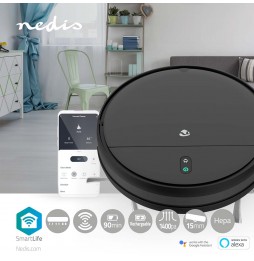 Nedis Aspirapolvere robot Smart wifii 3 in 1 aspira spazza lava google e alexa