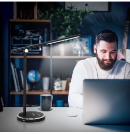 Aigostar Lampada Scrivania LED 8W Dimmer 5 CCT Pieghevole USB Touch