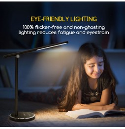 Aigostar Lampada Scrivania LED 8W Dimmer 5 CCT Pieghevole USB Touch