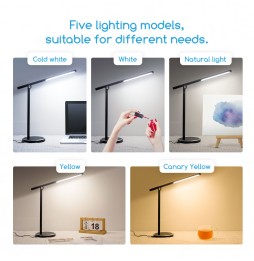Aigostar Lampada Scrivania LED 8W Dimmer 5 CCT Pieghevole USB Touch