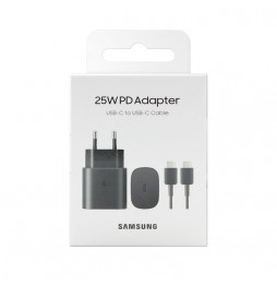 Samsung Ep-Ta800X Caricabatterie Super Fast Charging 25W, Porta USB-C con Cavo Nero