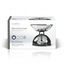 Nedis Bilancia Meccanica da cucina professionale stile retrò in acciaio inossidabile 5Kg Black