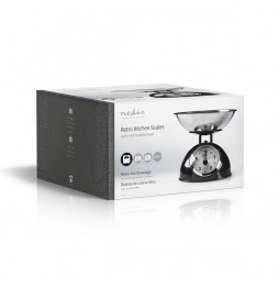 Nedis Bilancia Meccanica da cucina professionale stile retrò in acciaio inossidabile 5Kg Black