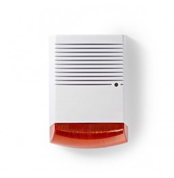Nedis Sirena Allarme Finta Esterno LED Lampeggiante IP44 Antifurto Bianco Arancione