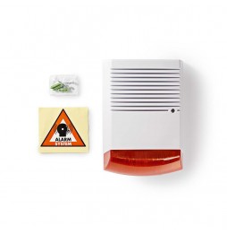 Nedis Sirena Allarme Finta Esterno LED Lampeggiante IP44 Antifurto Bianco Arancione