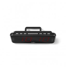 Nedis Radio Sveglia Digitale con display a led 2 allarmi funzione snooze USB AUX AM FM