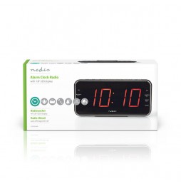 Nedis Radio Sveglia Digitale con display a led 2 allarmi funzione snooze USB AUX AM FM