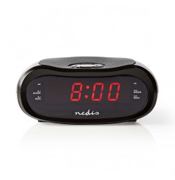 Nedis Radio Sveglia Digitale con display a led 2 allarmi funzione snooze AUX AM FM