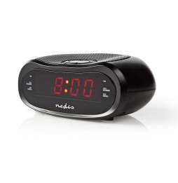 Nedis Radio Sveglia Digitale con display a led 2 allarmi funzione snooze AUX AM FM