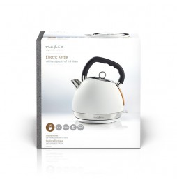 Nedis Bollitore elettrico Vintage 1,8 Litri Filtro Protezione a Seco morbido al tatto Bianco 2200 Watt