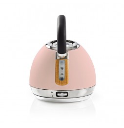 Nedis Bollitore elettrico Vintage 1,8 Litri Filtro Protezione a Seco morbido al tatto Rosa 2200 Watt