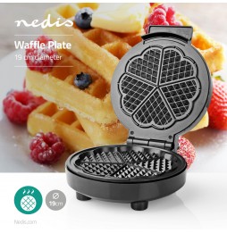 Nedis Macchina Waffle Maker Party Piastra 19cm Antiaderente Cuore 1000W KAWP100BK