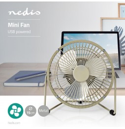 Nedis Ventilatore da scrivania tavolo computer pc alimentazione USB 3 Watt 15 Cm Grigio