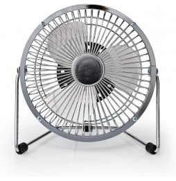 Nedis Ventilatore da scrivania tavolo computer pc alimentazione USB 3 Watt 15 Cm Acciaio