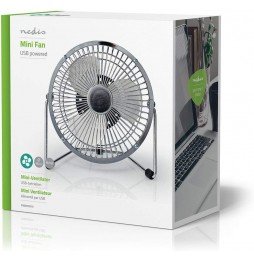 Nedis Ventilatore da scrivania tavolo computer pc alimentazione USB 3 Watt 15 Cm Acciaio